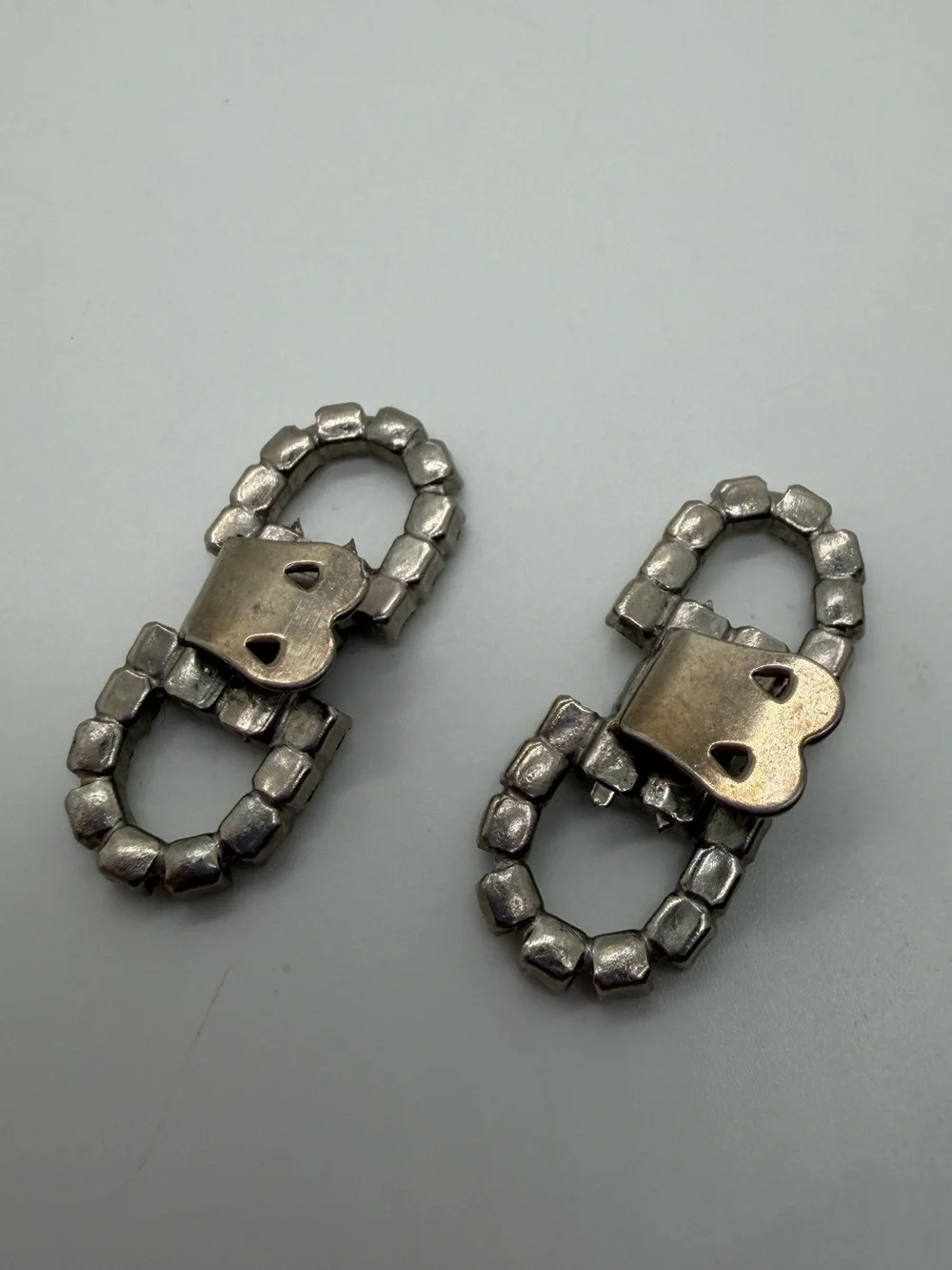Vintage art deco rhinestone shoe clips